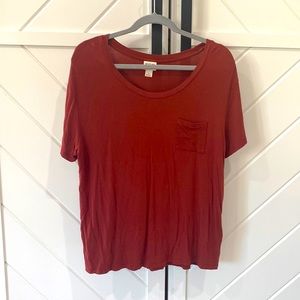 Rust wide-neck T-shirt